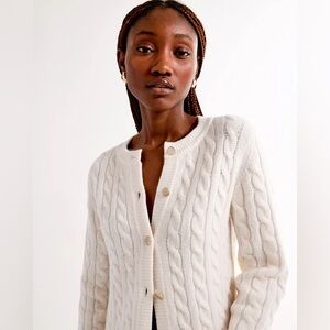Abercrombie & Fitch Cream Cable Knit Cardigan